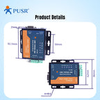 PUSR RS485 RS232 RS422 to Ethernet Converter Modbus RTU to TCP Gateway Serial Device Server USR-TCP232-306
