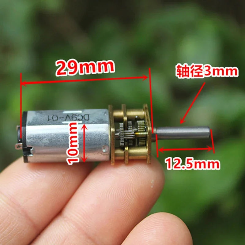 1PC Mini N10/N20/N30 Full Metal Gear Motor DC 3V 5V 6V 9V 12V Slow Speed Large Torque DIY Toy Model Electric Lock