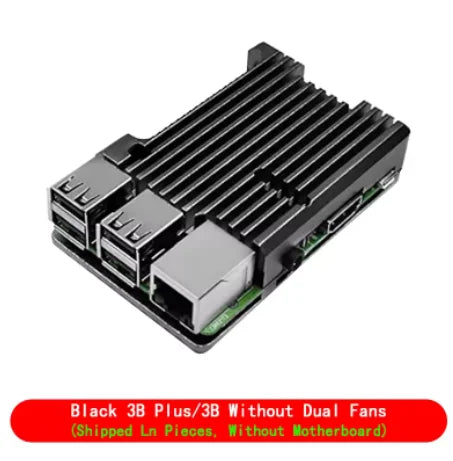 Pi 4 3 B 3B plus aluminum case with dual cooling fan metal shell enclosure for RPI Raspberry Pi 4 3 model