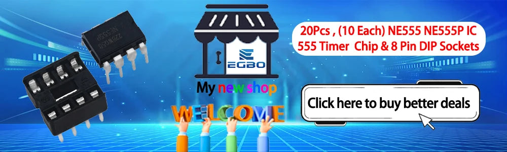 10pair/20pair NE555 NE555P IC 555 Timer Programming Oscillator Chip & 8 Pin DIP Sockets