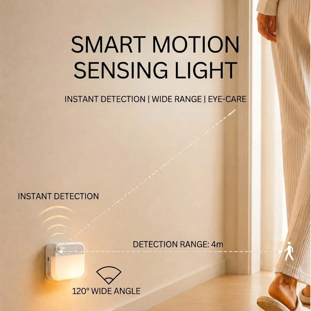 Night Light Motion Sensor With LED Light EU/US Plug Lamps Children'S Night Light Wireless Night Lamp For Bedside Table Bedroom