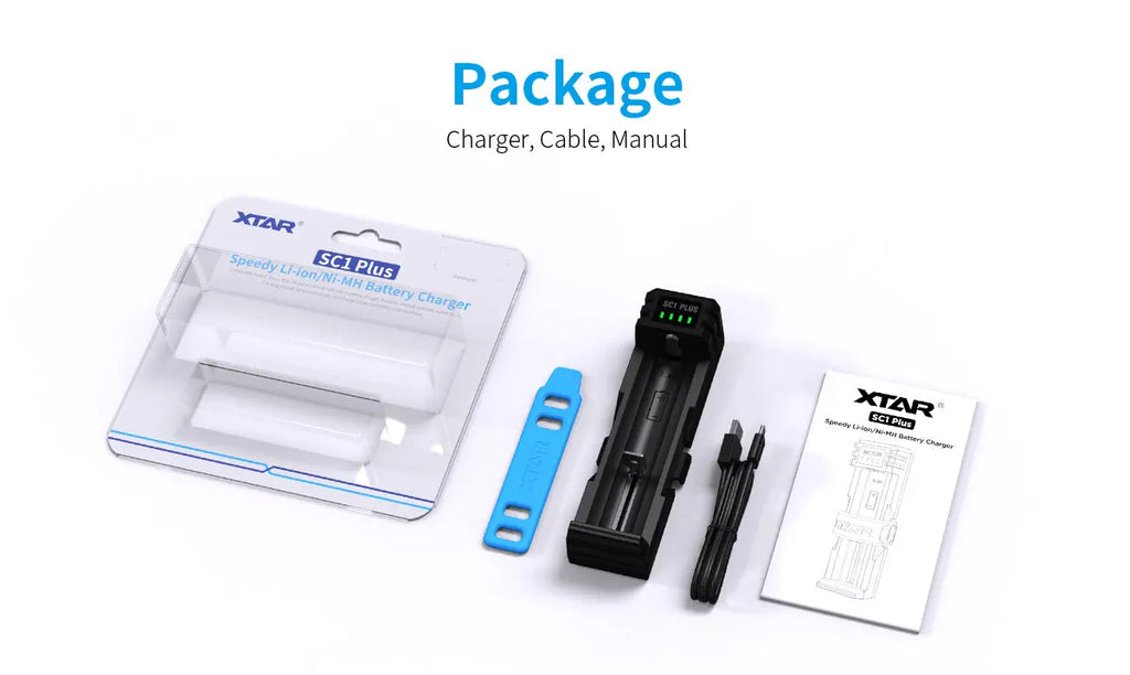XTAR 26800 Battery Charger QC PD USB C 3A Fast Charging 21700 26650 26800 NiMH D Batteries 10W Power Bank 18650 Charger SC1 PLUS