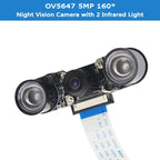Raspberry Pi Night Vision Camera with 2 Infrared Light 5MP OV5647 Webcam 75 175 IR-CUT Camera for Raspberry Pi 4B 3B+ 3B Zero