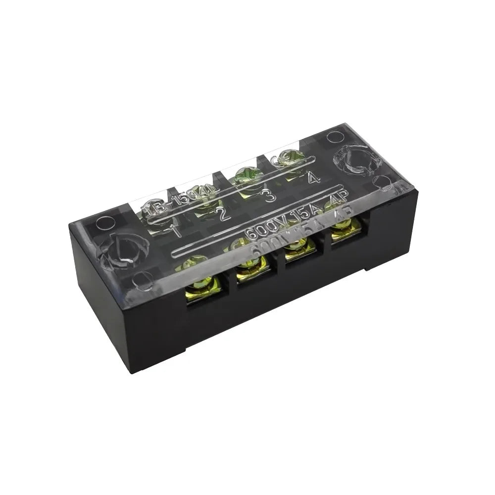 1Pcs Dual Row Barrier Screw Terminal Block Strip Wire Connector 600V 15A 3/4/6/8/10/12/15/20 Positions Optional