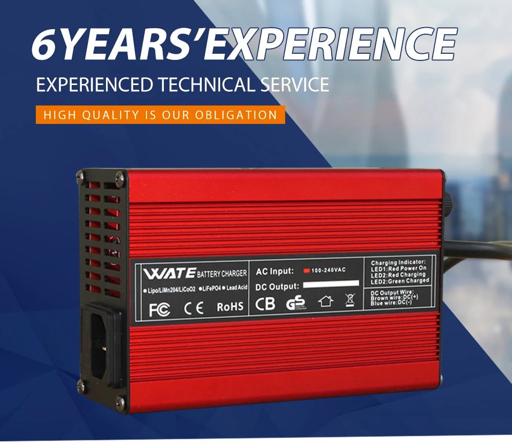 58.8V 5A Charger 14S 52V Li-ion Battery Charger Lipo/LiMn2O4/LiCoO2 Charger Output DC 58.8V With cooling fan