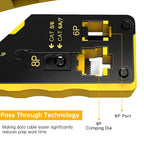 ZoeRax Pass Through RJ45 Crimp Tool with 10PCS Cat7 Connectors and Strain Relief Boots, Ethernet Wire Cutter Crimper