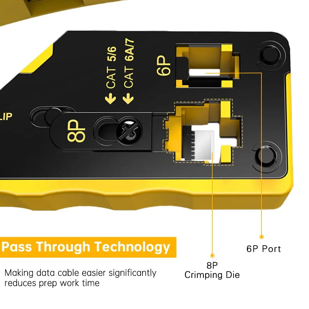 ZoeRax Pass Through RJ45 Crimp Tool with 10PCS Cat7 Connectors and Strain Relief Boots, Ethernet Wire Cutter Crimper