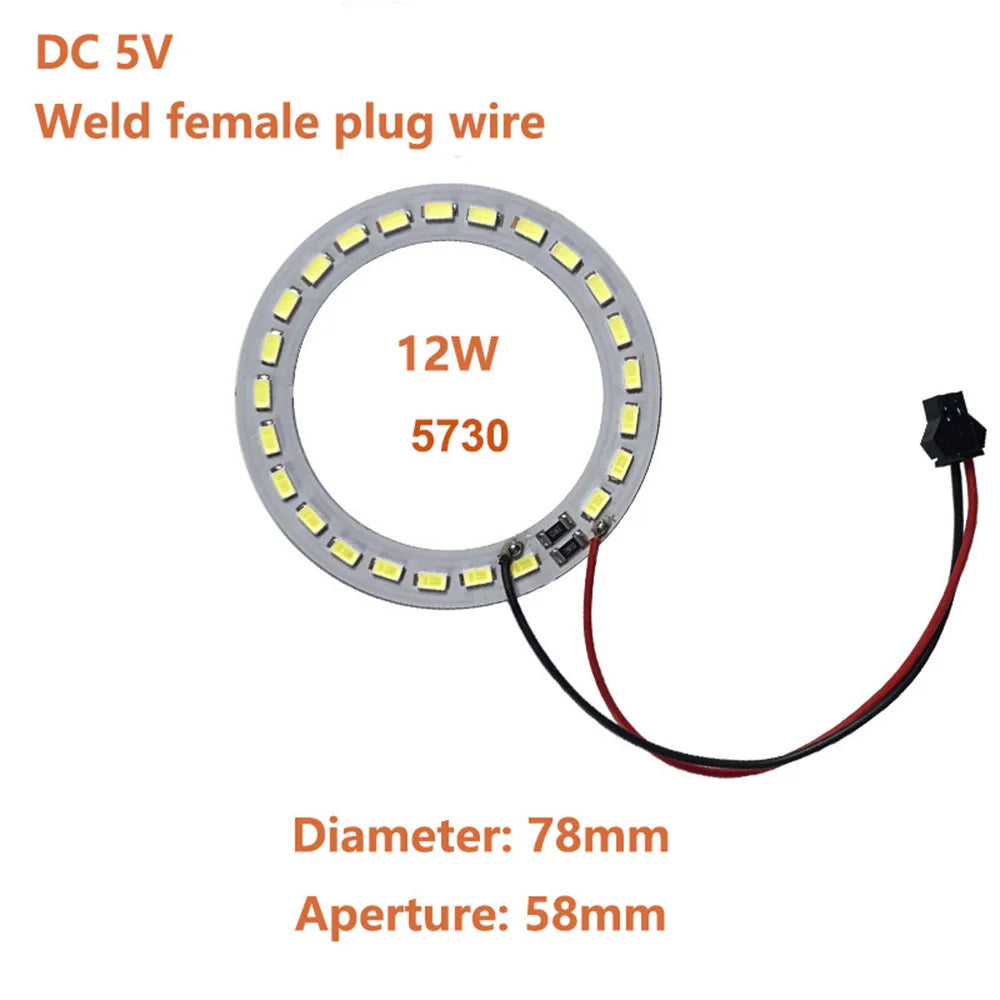 DC5V LED Light Beads Light Source SMD 2835/5730 LED Ring Board Aluminum Lamp Plate Accessorie 10W 12W with SM Female and Driver