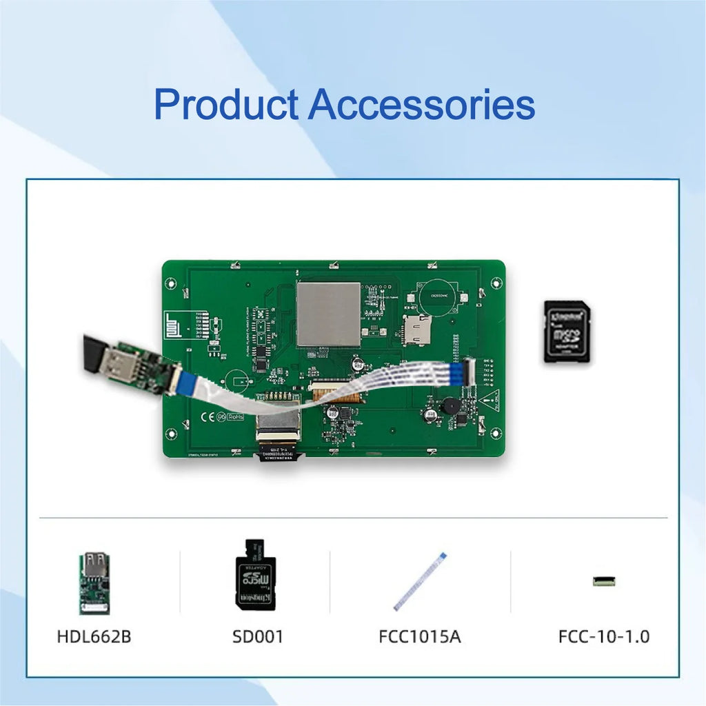 DWIN 7 Inch 800*480 HMI Intelligent TN TFT LCD Display Module UART Commercial Grade Capacitive Touch Screen DMG80480C070_03W