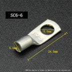 SC Type Wire Nose Terminal SC6 SC10 SC16 SC25 SC35 Bare Copper Battery Block Lugs Hole ID6/8/10/12mm Crimp Wire Connector