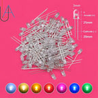 SAMIROB 60/100Pcs 3mm LED Diode Kit F3 Schottky Assorted Diode Red White Green Blue Yellow Orange Pink Purple Warm White for DIY