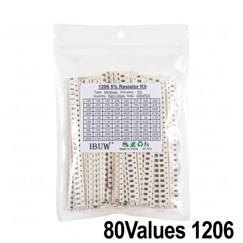 660pcs 200pcs 720pcs 4000pcs 0402 0603 0805 1206 1210 2512 smd resistor kit igmopnrq assorted kit 10k 100k 1k 1r 100r 220r 1% 5%