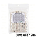 660pcs 200pcs 720pcs 4000pcs 0402 0603 0805 1206 1210 2512 smd resistor kit igmopnrq assorted kit 10k 100k 1k 1r 100r 220r 1% 5%