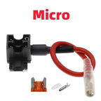 12V MINI SMALL MEDIUM Size Car Fuse Holder Add-a-circuit TAP Adapter with 10A Micro Mini Standard ATM Blade Fuse