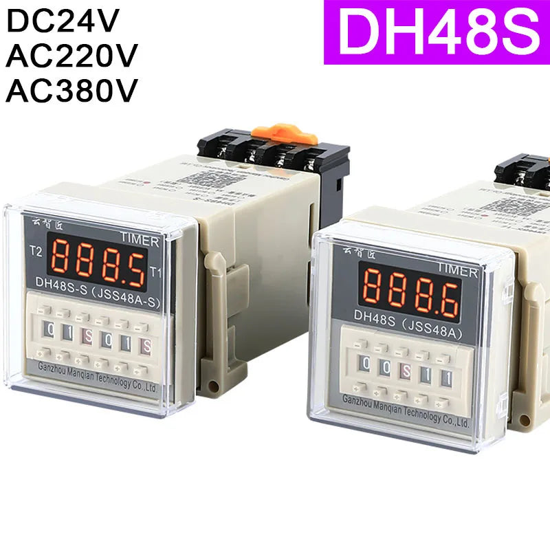 DH48S DH48S-S Digital Display Time Relay 220v AdjustAble CyCliC On Power Off Delay DH48S-1Z DC12V DH48S-2Z