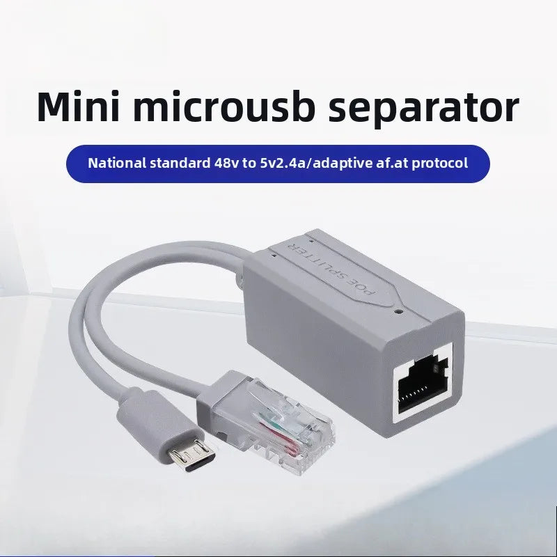 POE Splitter 48V to 5V 12V Power Supply Adapter Micro USB Type-C BarrelJack Compatible with Huawei Hikvision Bobcat Raspberry Pi