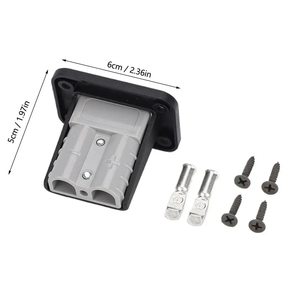 50 Amp Charging Battery Connector Flush Mount Anderson Plug Kit Mounting Bracket Panel Cover Accessories for Caravan Camper Boat