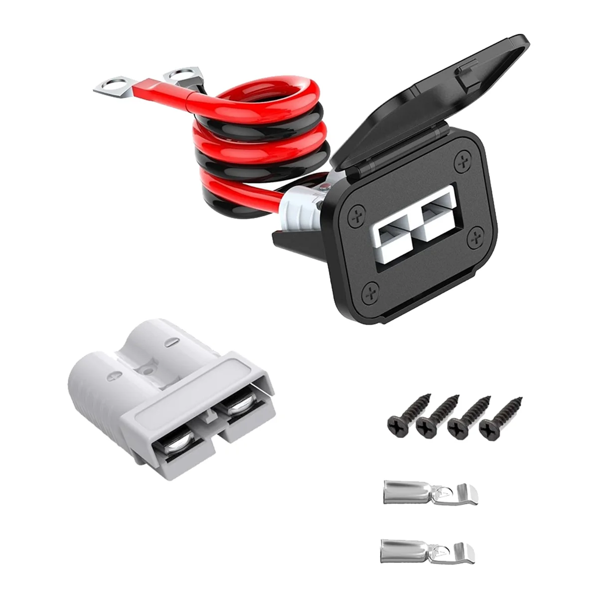 DQ2G Anderson Connector,8AWG 50AMP Battery Quick Connect/Disconnect Connector, 1.64ft Battery Cable Connector,Winch Wiring