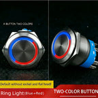 push button switch Two/three color, light metal 16 19 22mm self-locking/reset waterproof hotel doorbell customization latching