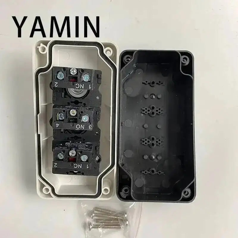 600V 10A OFF-ON-OFF Start Stop NC Emergency Stop NO Red Green Control Electric Circuit Flat Push Button Switch