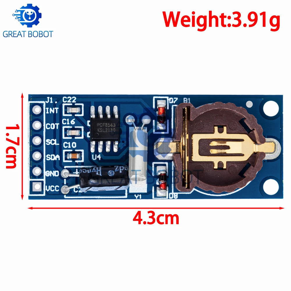 PCF8563T RTC Clock Module, IIC Real Time Clock with AT24C32 Memory 3.3V Low Power for Arduino