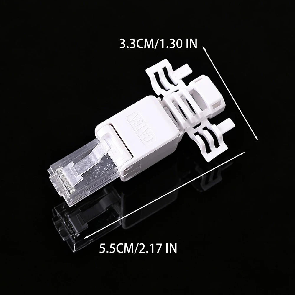 1/2Pcs Tool Free RJ45 Connector for UTP CAT6A/CAT6/CAT5E No Crimper Internet RJ 45 for 23awg-26awg Toolless LAN Cord Ends
