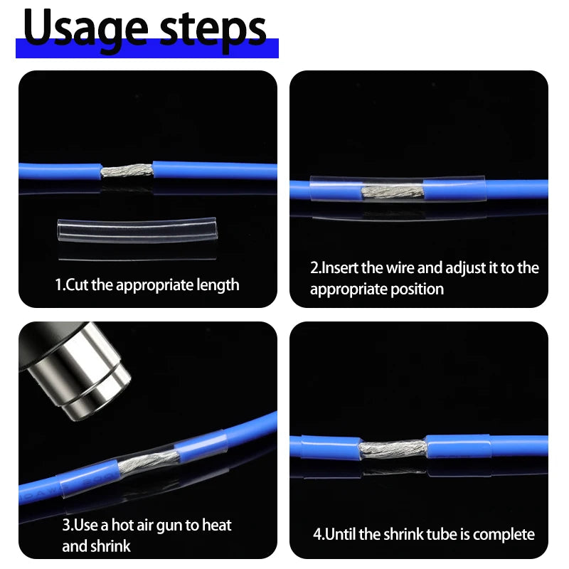 1~25M Clear 2:1 Heat Shrink Tube Diameter 0.6mm~150mm Heat-shrink Tubing Wire Repair DIY Cable Protecctor Sleeving Wrap Tubing