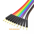 10PIN Pure Copper DuPont wire male to male,female to male,female to female,2.54 terminal connection wire 28core gold-plate cable