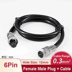 1m 2m 3m Extension Wire GX12 2 3 4 5 6 7 Pin AC DC Electric Cable Automotive Connector M12 Adapter Aviation Female Male Plug