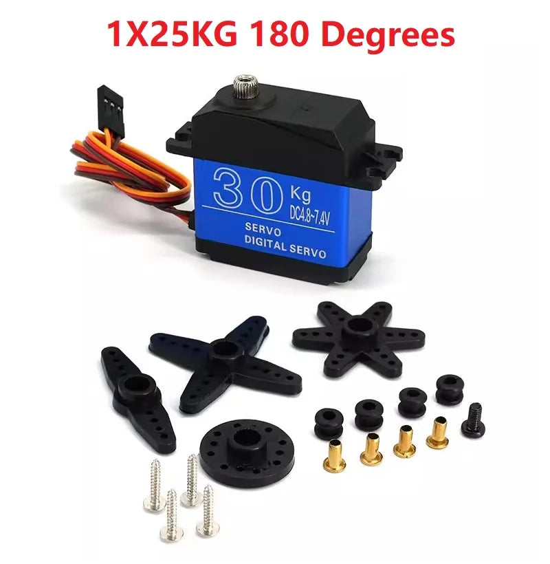 High-Torque Waterproof Servo 20KG 25KG 30KG 35KG 180 270 Degree Digital Copper Gear/Steel Gear Servo, For Robot Arm DIY
