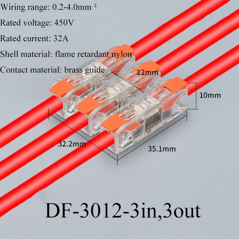 Connector Terminal Blocks Fast Cable Terminals Crimp Push-type Multiple-in Multiple-Outlet Wire Docking LED Terminals