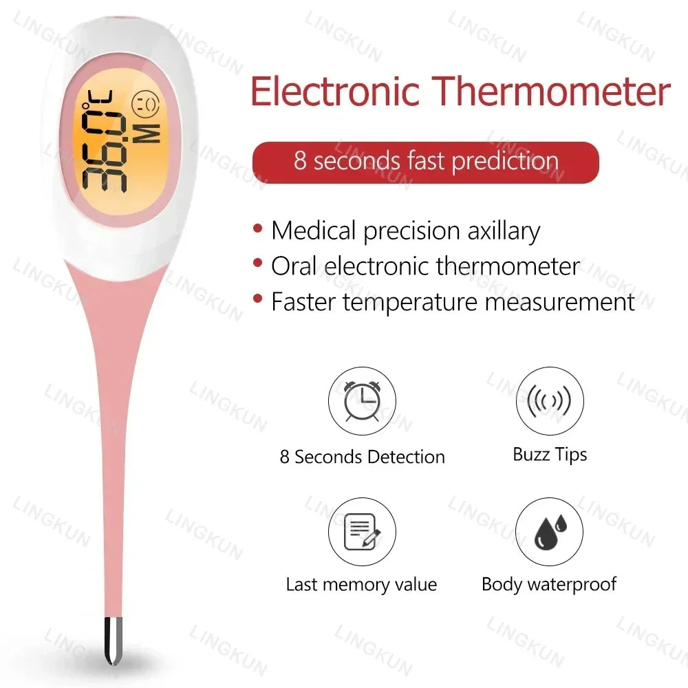 Professional Animal Digital Thermometer with Soft Probe Blue Digital Pet Dog Cat Veterinary Thermometer Waterproof Equipment