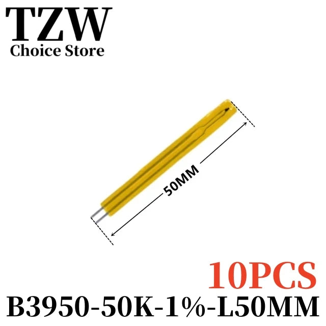 TZW 10PCS NTC Thermistor Temperature Sensor Film Resistance Probe MF55 B3435 B3950 10K 50K 100K 25MM 50MM 75MM