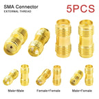 5/20PCS SMA Coupler Adapter SMA Female To RP-SMA Female RF Connector Converter Antenna Radio Male To Female