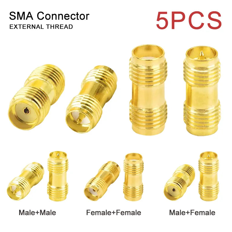 5/20PCS SMA Coupler Adapter SMA Female To RP-SMA Female RF Connector Converter Antenna Radio Male To Female