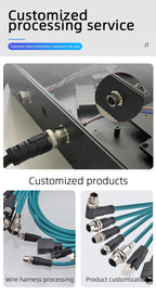 Industrial M12 Waterproof Connector 8-Pin Core to RJ45 X-Coded Straight Angled Socket for Networking And Electronics