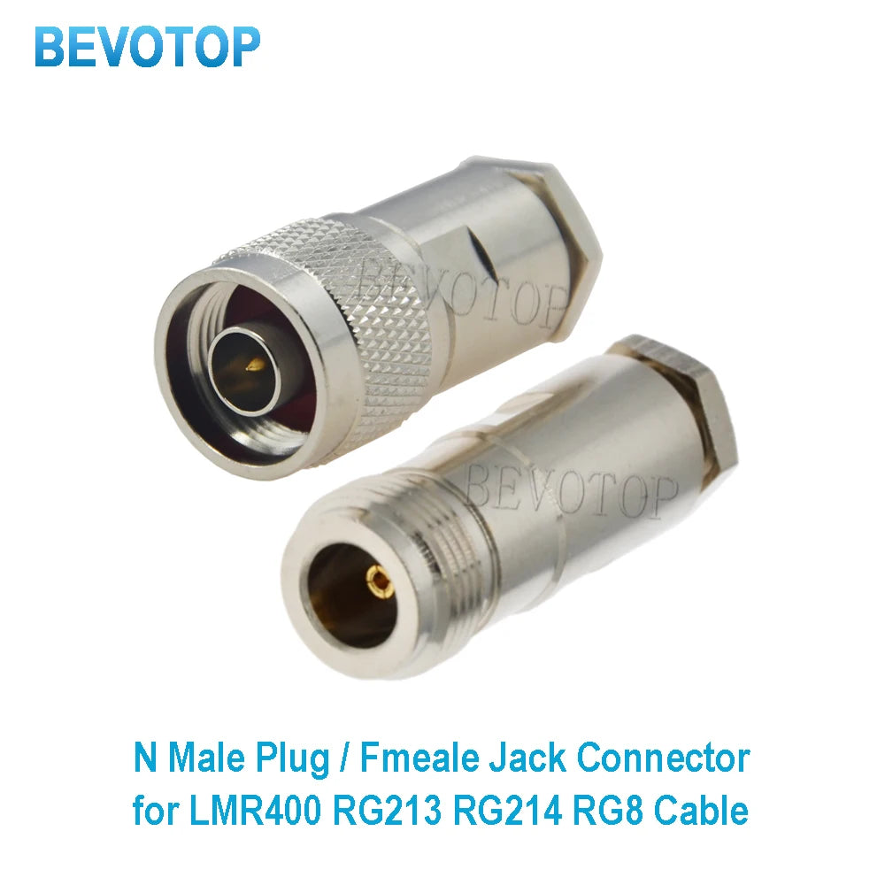 10Pcs/lot L16 N Male Female Clamp Solder For RG213 LMR400 7D-FB Plug Cable Brass Straight Coaxial RF Connector Adapters
