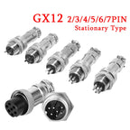 5pcs GX12 Aviation Connector 2 3 4 5 6 7 Pin Male Female M12 Connector Aviator Plug Socket