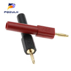2PCS  Gold Plated 2MM Mini Male Banana Plug To 4MM Female Jack Connector Adapter 2MM To 4MM