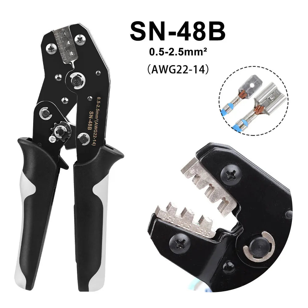 SN-2549 Ratcheting Crimping Plier for PH2.0/XH2.54/2.54/2.8/3.0/3.96/4.8/KF2510/JST Terminal Dupont Connectors Crimper Tool