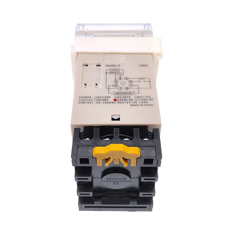 DH48S-S 12V Time Relay 220VAC 24VDC Repeat Cycle SPDT with Socket DH48S Series Delay Timer with Base