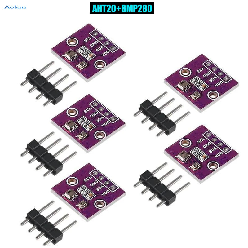 1-5pcs Temperature Humidity Sensor Module AHT20+BMP280 Air Pressure Module High-precision Digital 3 in 1 Sensor Replace BME280