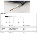 N to UHF LMR240 Cable N Male/Female to UHF Male/Female RF Adapter 50 Ohm 50-4 Pigtail RF Coaxial Jumper 4G 5G LTE Extension Cord