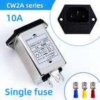 Single/Double Insurance EMI filter CW2A-3/6/10A-T EMI Socket Power Filter Audio Power Purifier Vehicle anti-interferenc