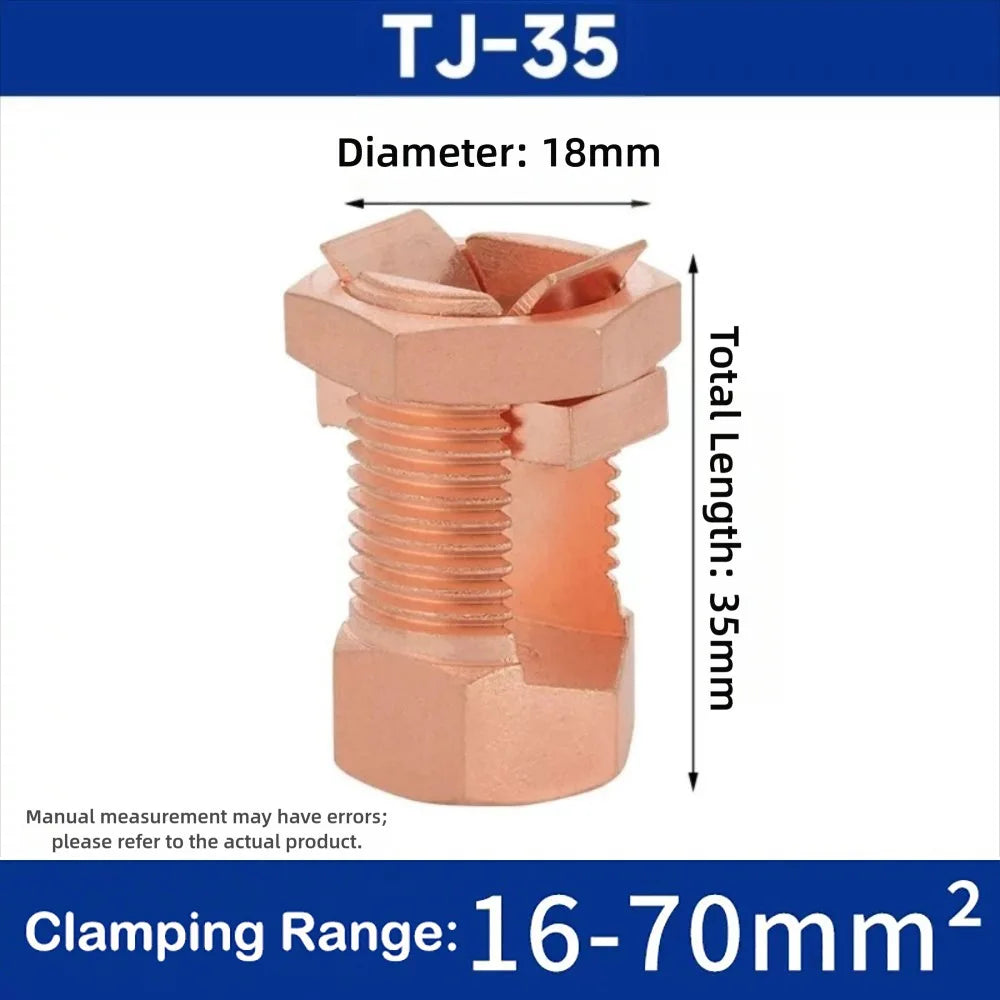 Electrical Equipment TJ Series Split Bolt Connector Sturdy Durable Copper Split Bolt Screw Terminal