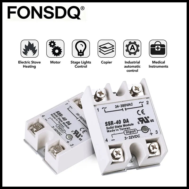 Single Phase Solid State Relay SSR 3-32VDC Input 24-480VAC Output Industrial Temperature Control Switch
