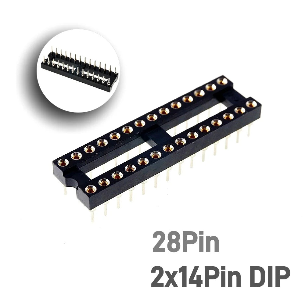 5/50 Pcs 2.54MM Pitch SMD DIP IC Socket Contact Clip Surface Mount Machined Receptacle 4 6 8 10 12 14 16 18 20 24 Pin Row 7.62mm