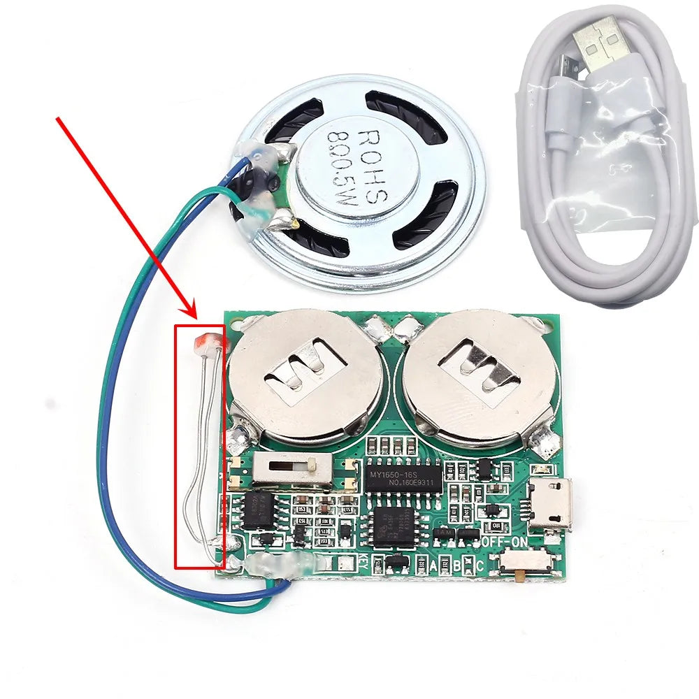 DIY Light Sensor Sound Module Micro USB Recordable Sound Chip 8M Memory Speaker Talking Programmable Music Player Box