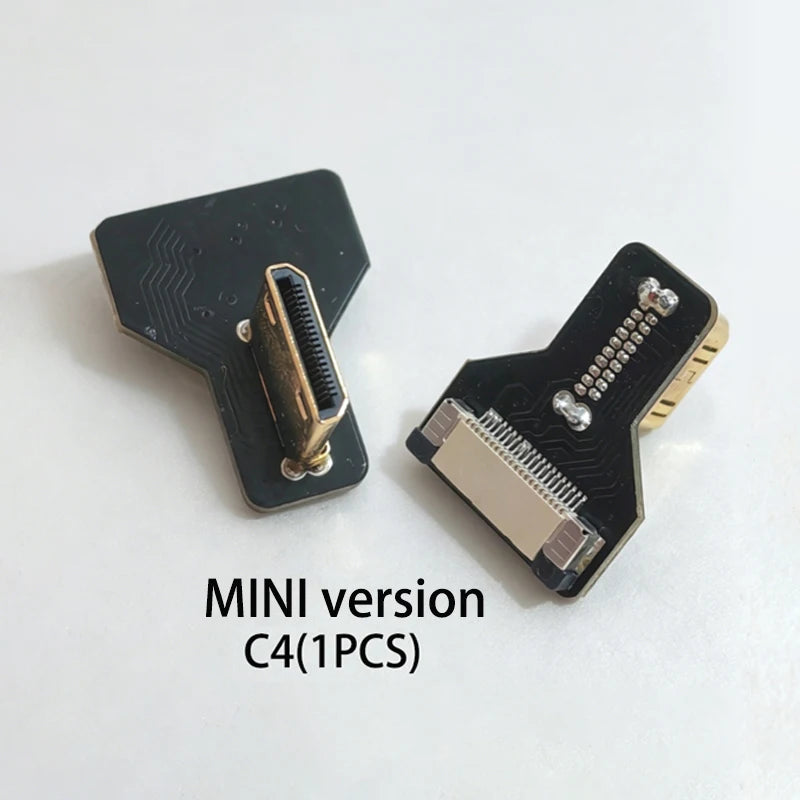 1PCS Ribbon FPV HDMI-Compatible Connector Flexible Flat Cable Raspberry Pi 4 Micro HDMI to HDMI/Mini HDMI Female 90 Degree FFC