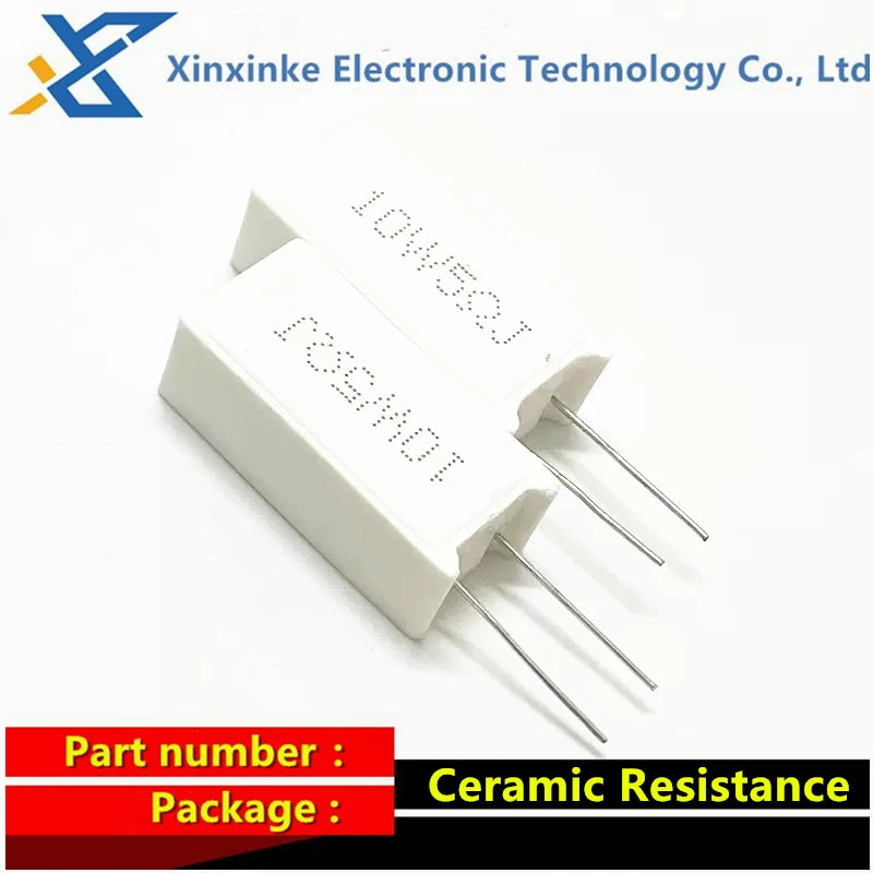 5PCS RX27 5W 7W 10W Ceramic Resistance Vertical Cement Resistor 0.01R ~ 100K 1 2 3.3 3.9 10 22 47 51 100 680 Ohm 1K 20K 150K